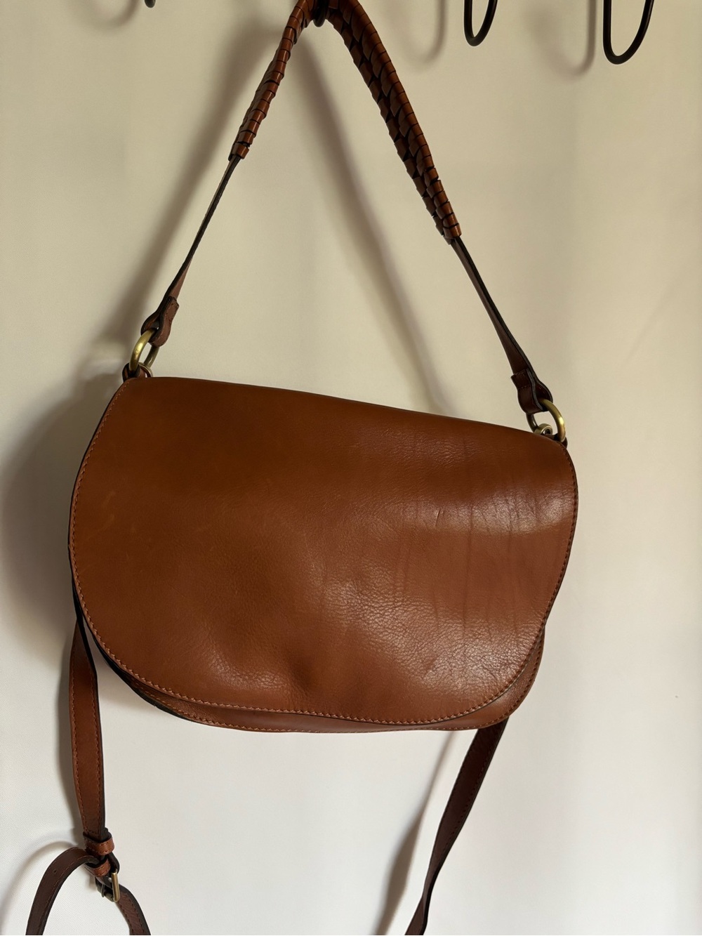 Brown Leather Saddle Bag - Women